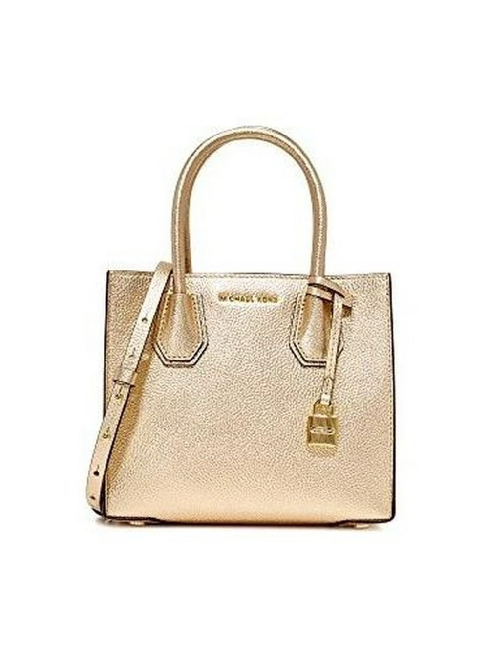 Michael Kors Mercer Metallic Leather Crossbody - Pale Gold
